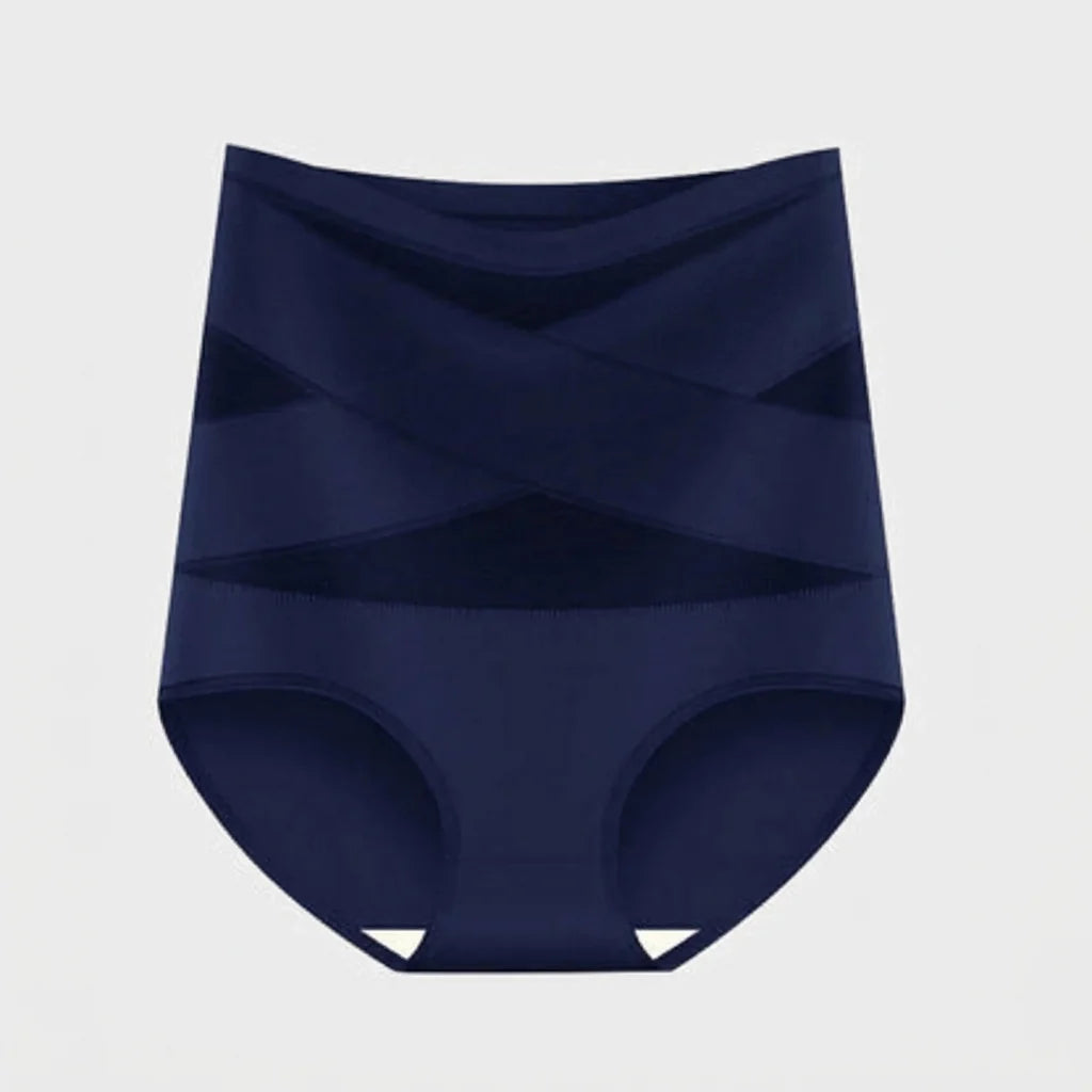 Plus-Size High-Waist Cross Tummy Control Panties