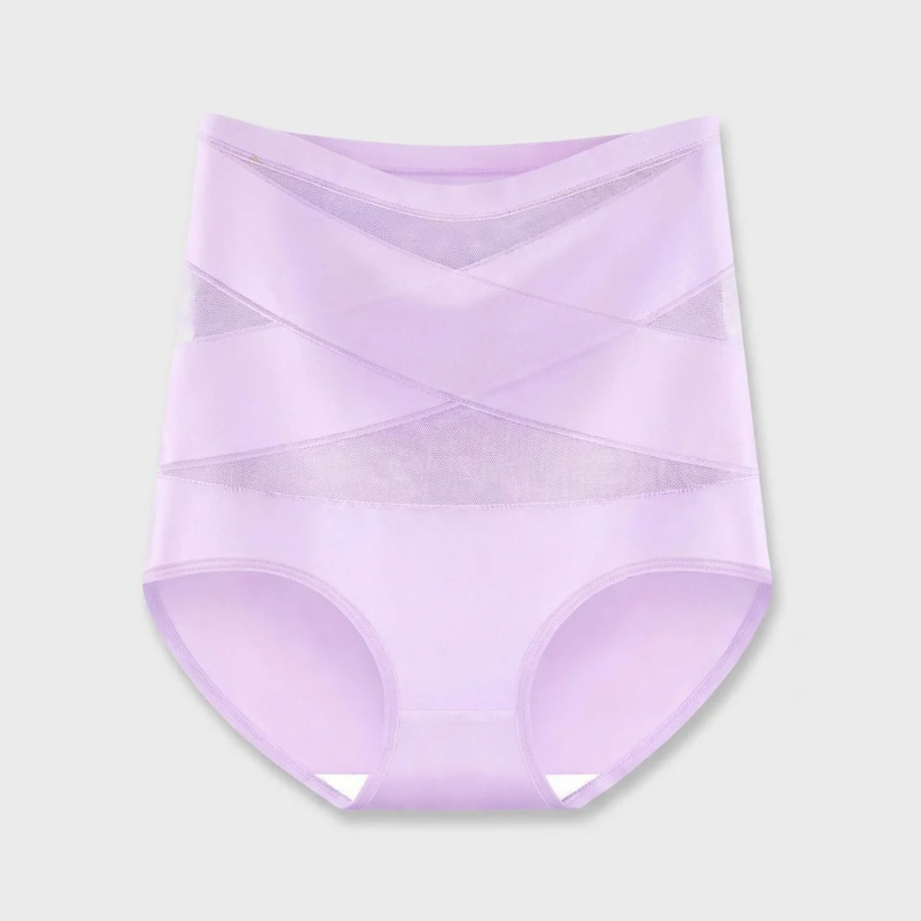Plus-Size High-Waist Cross Tummy Control Panties